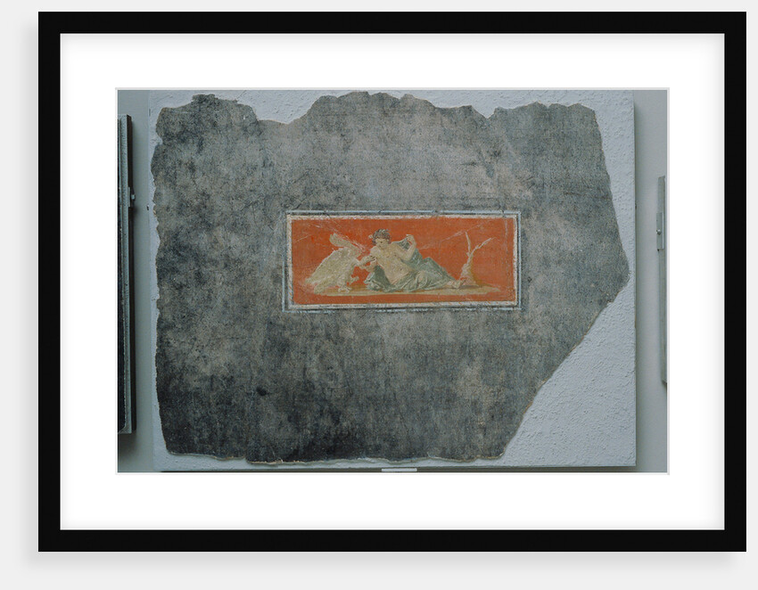 Fresco Fragment with Woman and Swan by Anonymous