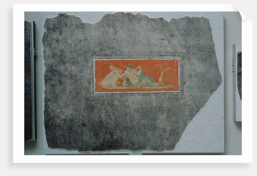 Fresco Fragment with Woman and Swan by Anonymous