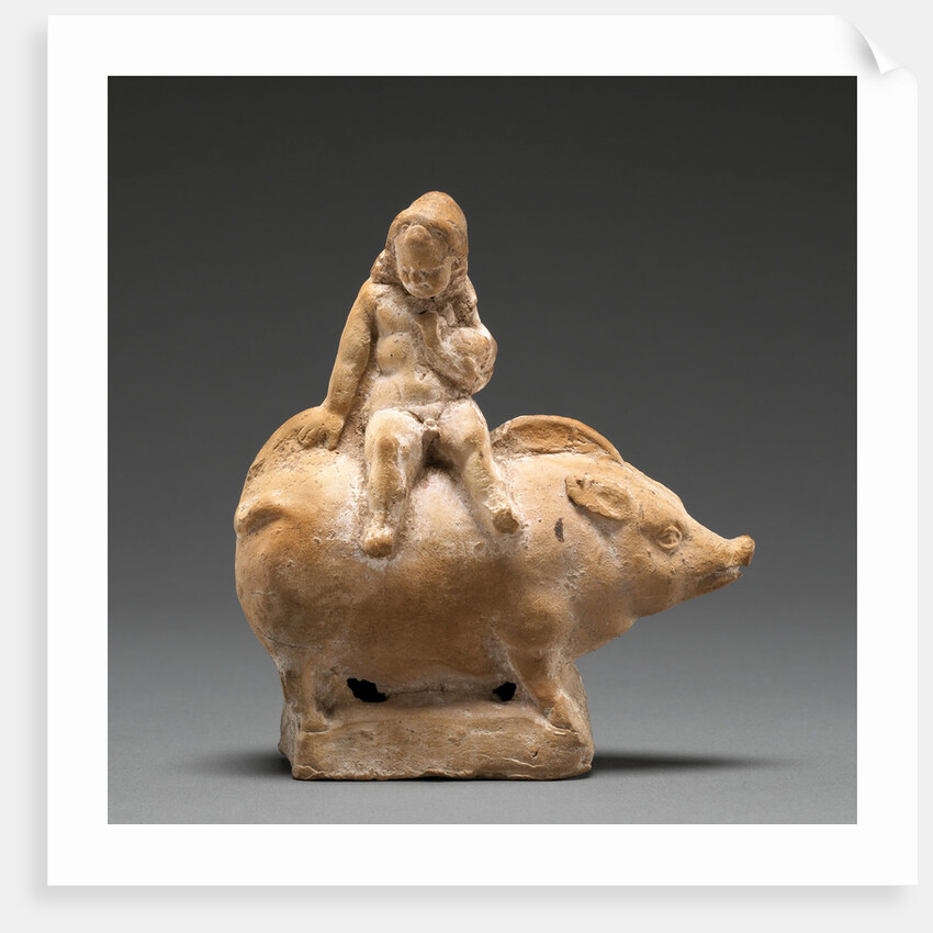 Figure of a Child Seated Atop a Pig by Anonymous
