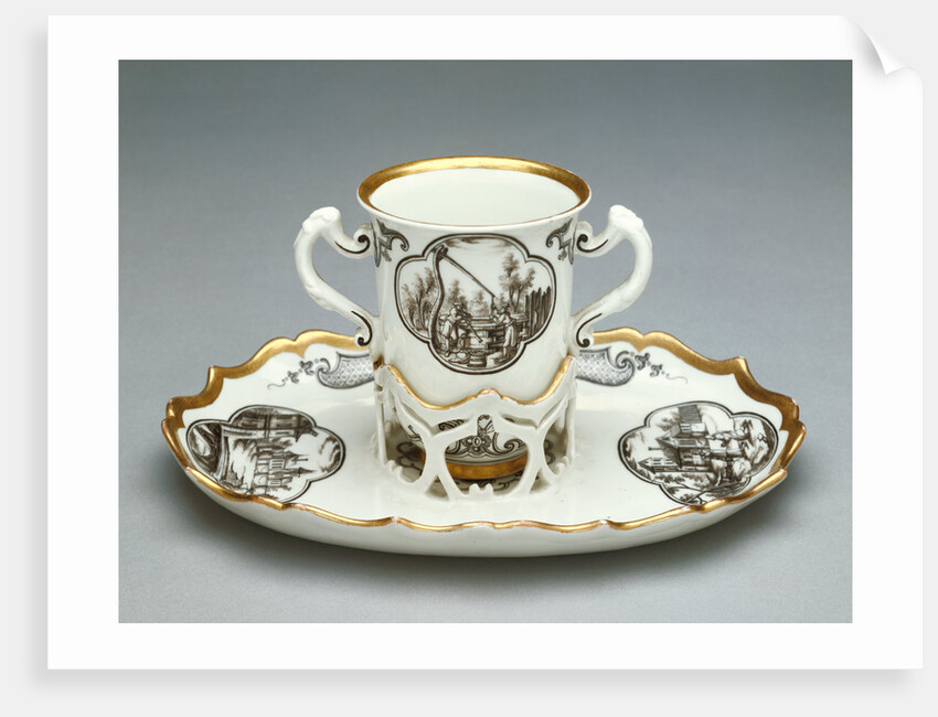 Cup and Saucer (Trembleuse) by Du Paquier Porcelain Manufactory