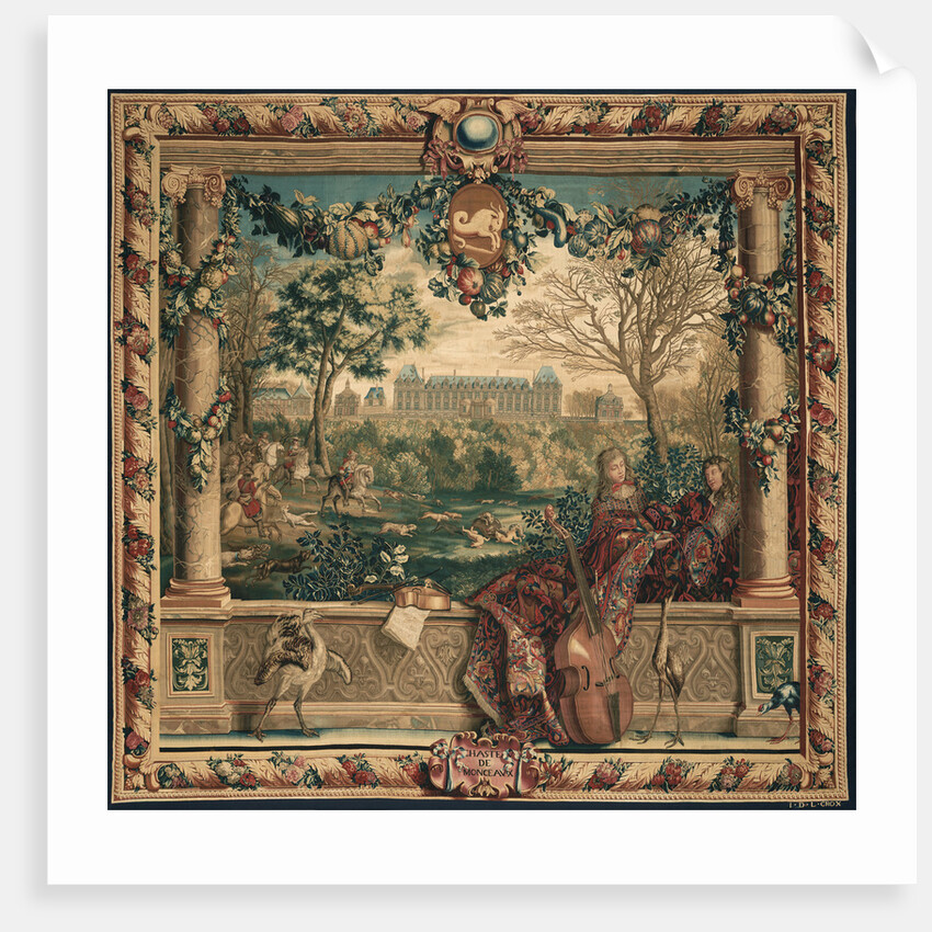 Tapestry: Le Mois de décembre, Le Château de Monceaux from Les Maisons royales Series by Anonymous