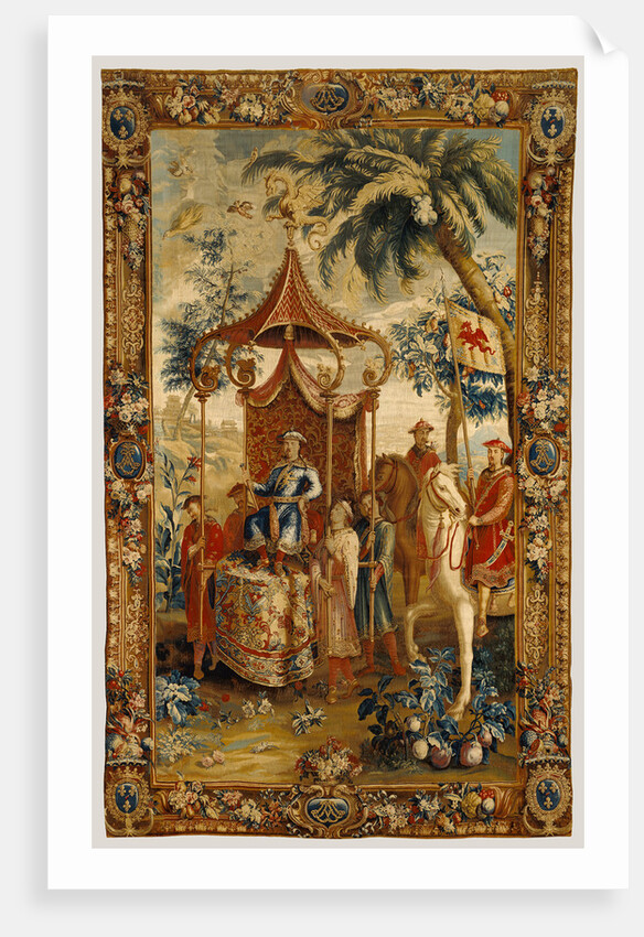Tapestry: L'Empereur en voyage, from L'Histoire de l'empereur de la Chine Series by Anonymous