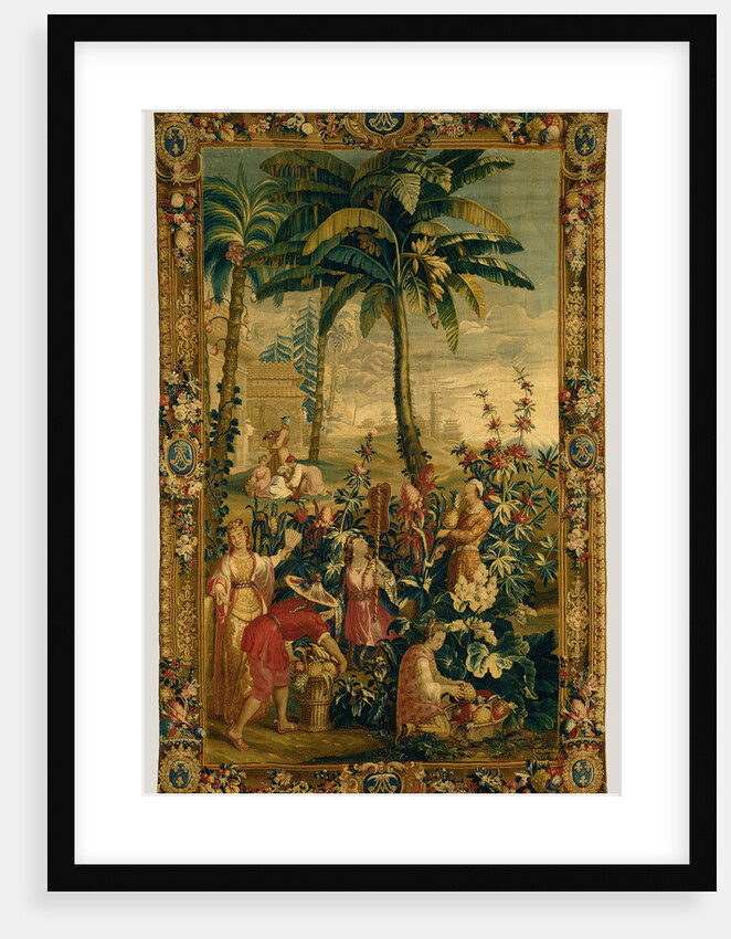 Tapestry: La Récolte des ananas, from L'Histoire de l'empereur de la Chine Series by Anonymous