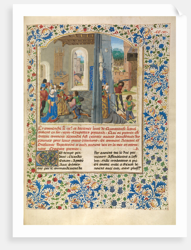 Orsines Presenting a Gift to Alexander and the Execution of Orsines by Master of the Jardin de vertueuse consolation and assistant