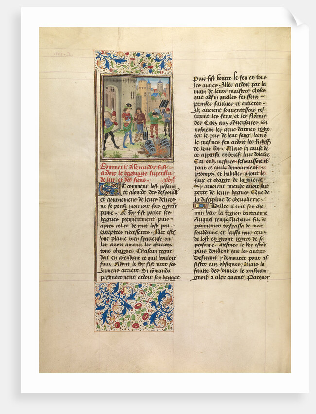 Alexander Orders the Destruction of His Army's Excess Baggage by Master of the Jardin de vertueuse consolation and assistant