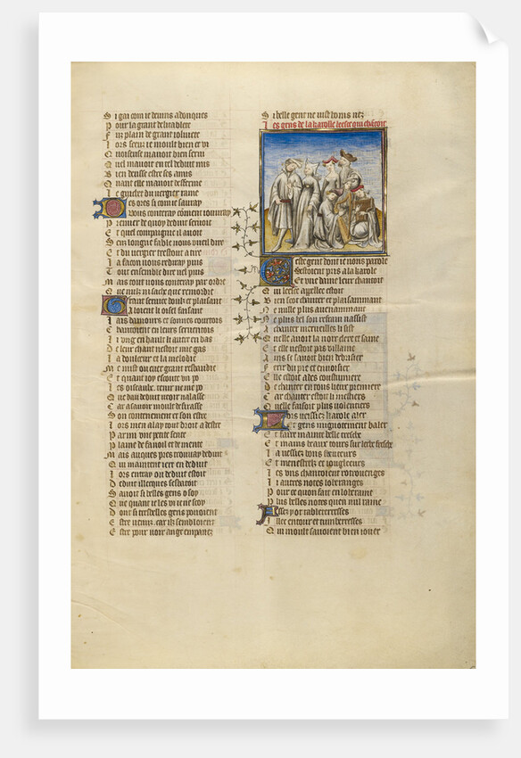 Deduit Dancing with his Companion and the Female Personification of Happiness by Anonymous