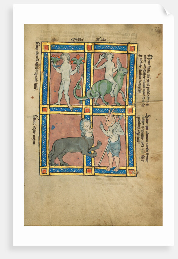 A Man Without Knowledge of Fire, A Man Riding a Crocodile, A Centaur, Sanrus by Anonymous