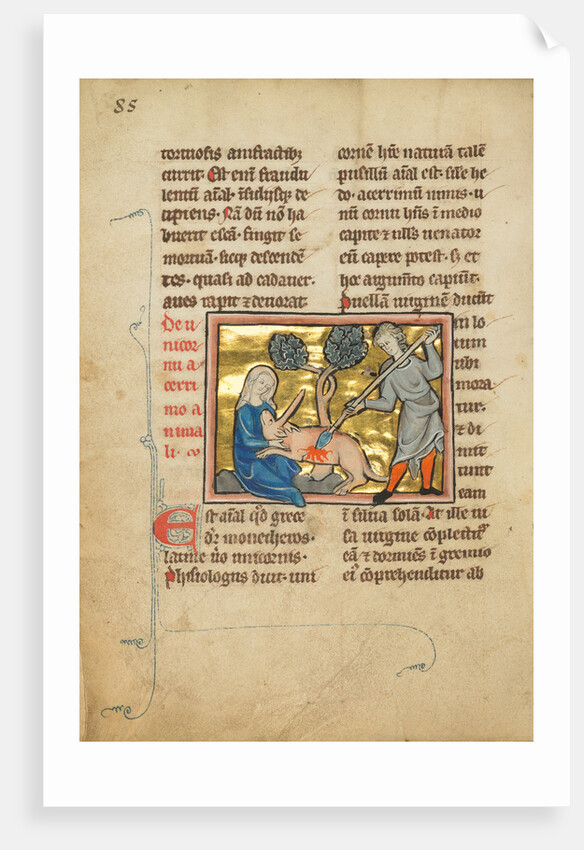 A Unicorn with its Head in the Lap of a Maiden by Anonymous