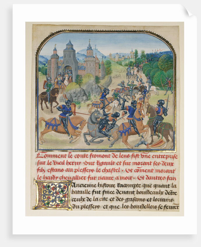 Fromont de Lens Leaving Bordeaux and the Battle against the Army of Gasgogne by Loyset Liédet