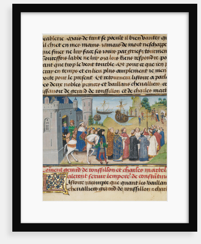 The Byzantine Emperor Welcoming Roussillon and Martel by Loyset Liédet