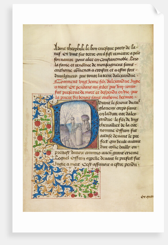 Initial D: Saint Anthony Raising a Dead Man by Master of the Brussels Romuléon