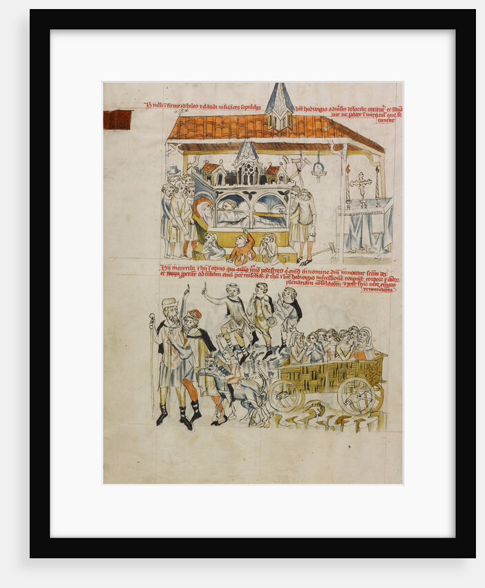 The Sick, the Leprous, and the Lame Praying at Saint Hedwig's Tomb, People Coming to Visit Saint Hedwig's Tomb by Court workshop of Duke Ludwig I of Liegnitz and Brieg