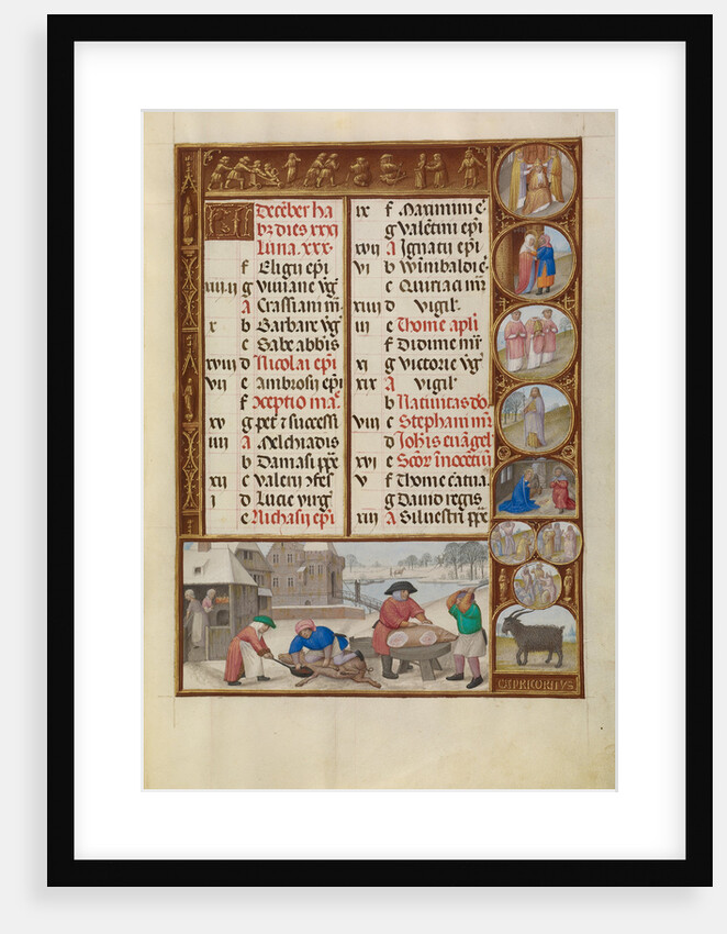 Slaughtering of Pigs, Zodiacal Sign of Capricorn by Workshop of the Master of James IV of Scotland