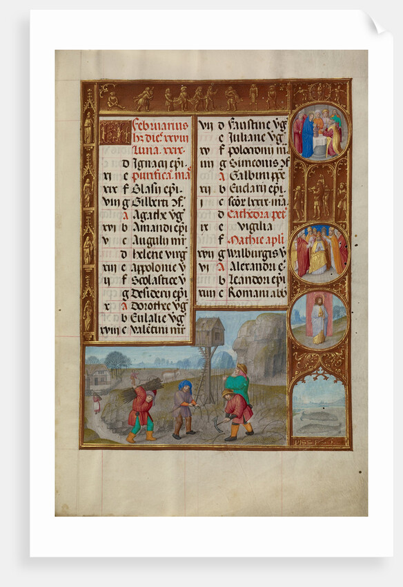 Working in a Vineyard, Zodiacal Sign of Pisces by Workshop of the Master of James IV of Scotland