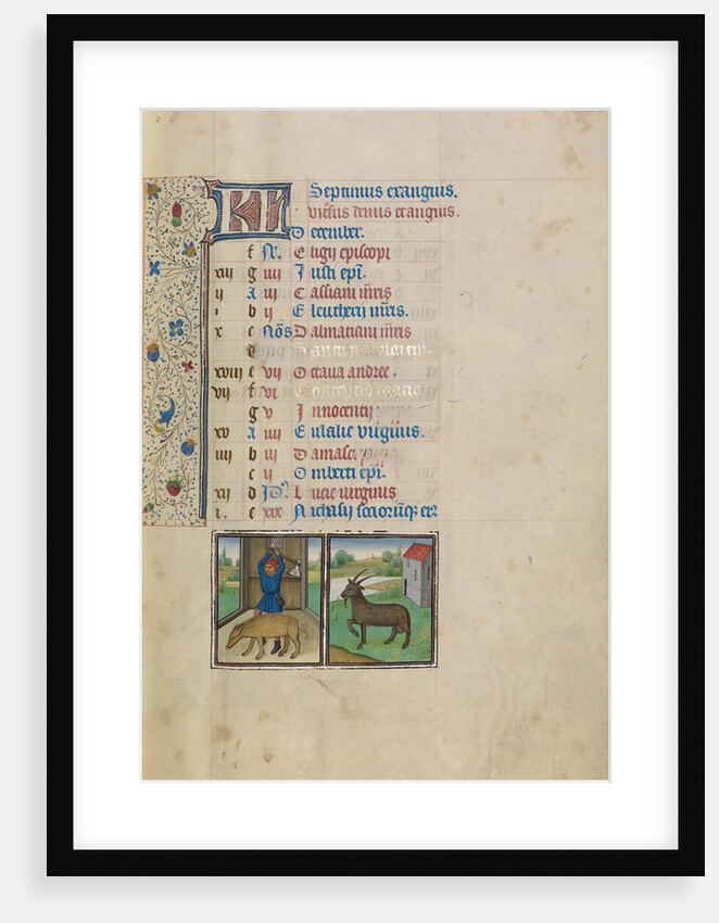 A Man Slaughtering a Pig, Zodiacal Sign of Capricorn by Workshop of Willem Vrelant