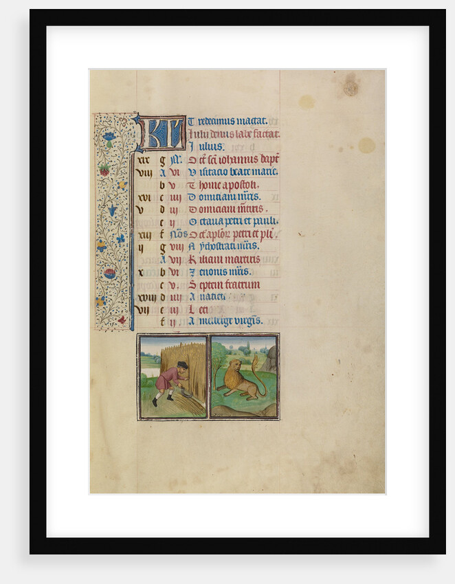 A Man Reaping, Zodiacal Sign of Leo by Workshop of Willem Vrelant