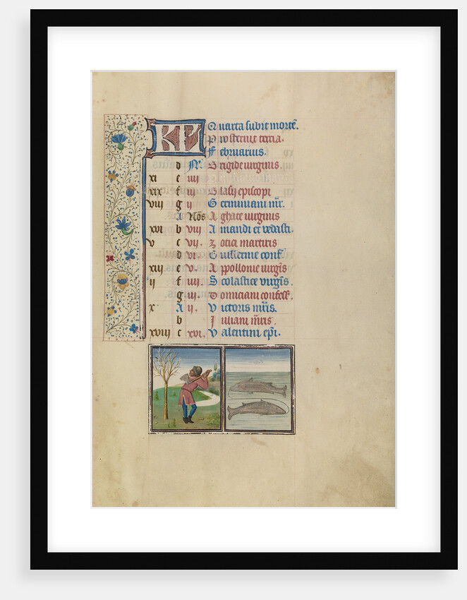 A Man Chopping a Tree, Zodiacal Sign of Pisces by Workshop of Willem Vrelant