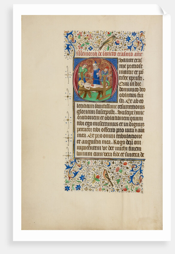 Initial O: The Martyrdom of Saint Erasmus by Master of the Llangattock Hours