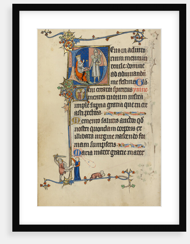Initial D: Herod Ordering the Massacre of the Innocents, Initial V: Clerics Singing by Anonymous