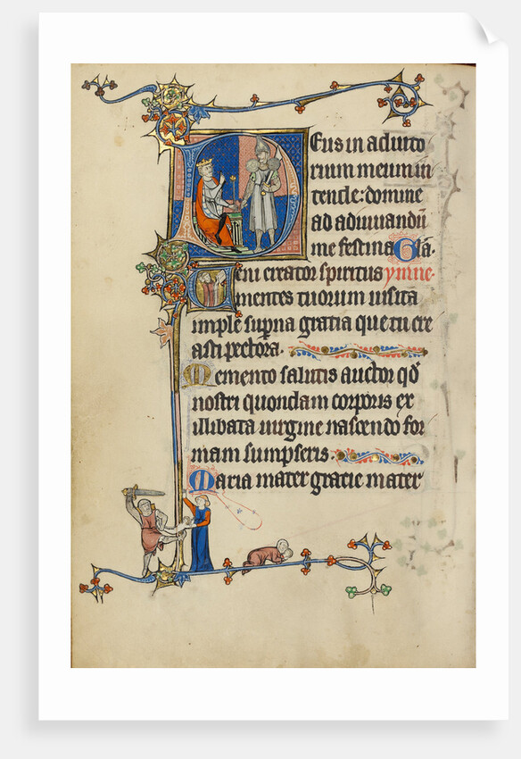 Initial D: Herod Ordering the Massacre of the Innocents, Initial V: Clerics Singing by Anonymous