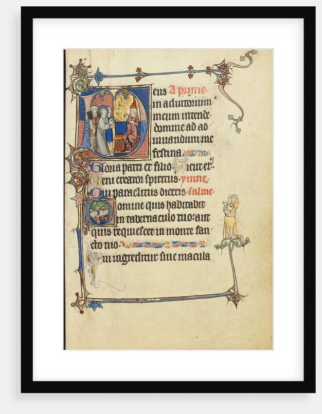 Initial D: Christ before Caiaphas, Initial D: The Virgin Mary with Apostles by Anonymous