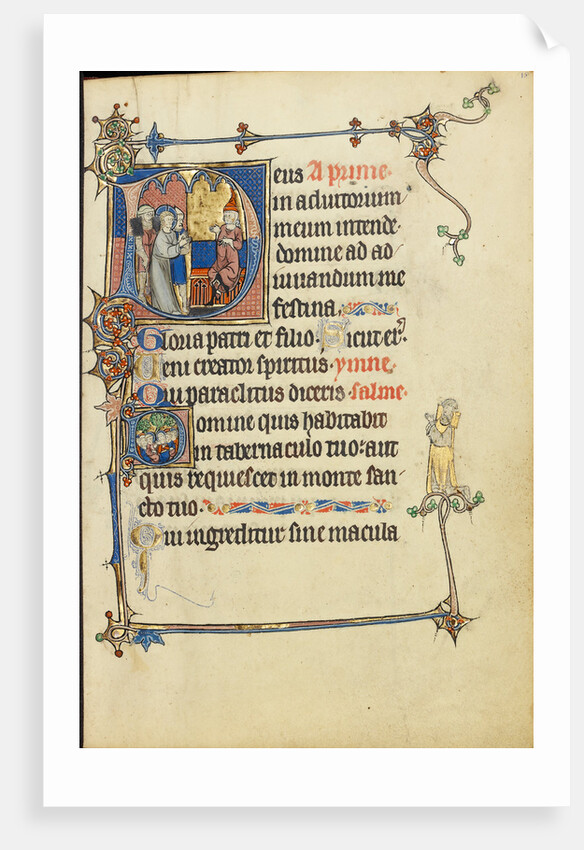 Initial D: Christ before Caiaphas, Initial D: The Virgin Mary with Apostles by Anonymous