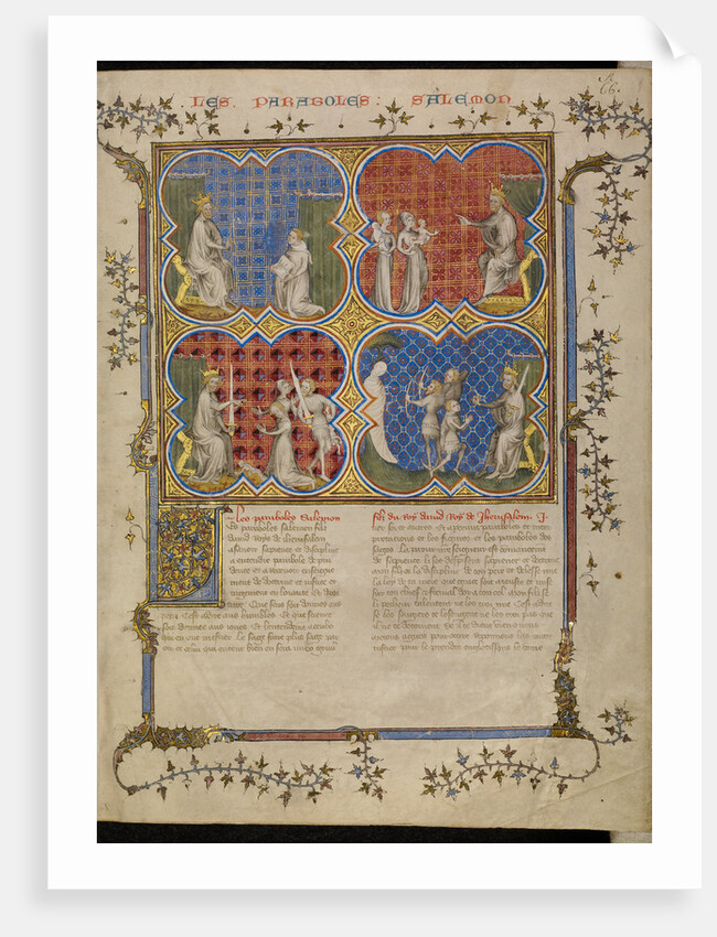 Solomon Teaching Rehoboam, The Judgment of Solomon, Solomon Testing the Legitimacy of Three Brothers by Master of Jean de Mandeville