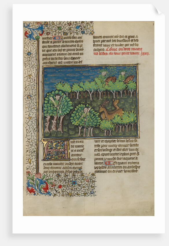 Camouflaged Hunters Preparing to Attack a Deer by Anonymous