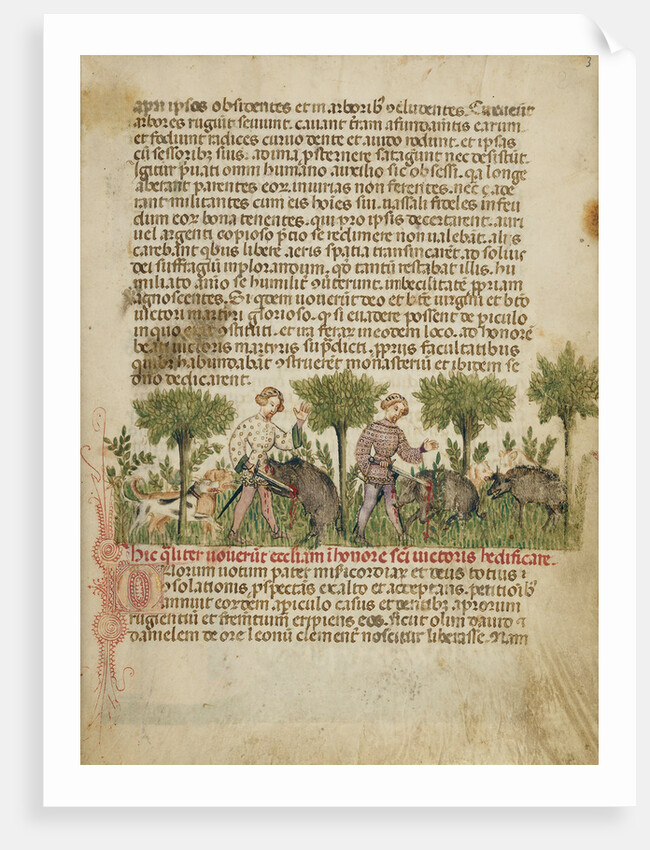 Aimo and Vermondo Killing Two Wild Boars by Anovelo da Imbonate