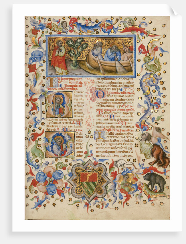 The Calling of Saints Peter and Andrew, Initial D: Saint Andrew, Initial Q: Saint Peter by Master of the Brussels Initials
