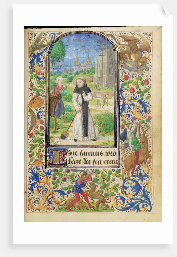 Saint Fiacre and the Shrew Houpdée (Becnaude or Baquenaude) by Lieven van Lathem