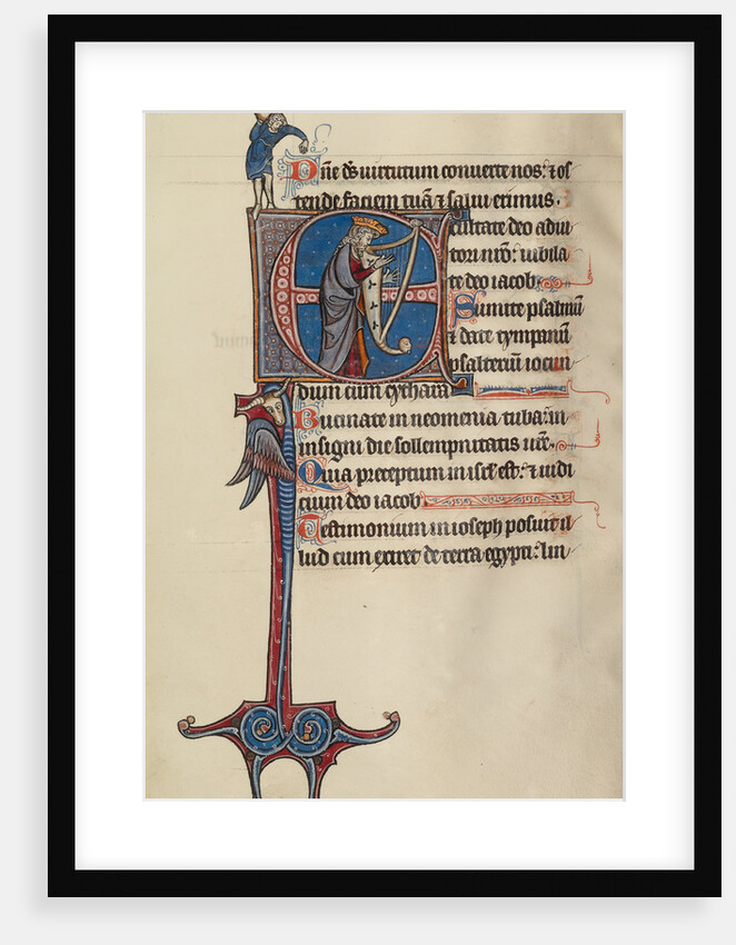 Initial E: David Playing the Harp and a Man Heaving a Rock by Bute Master