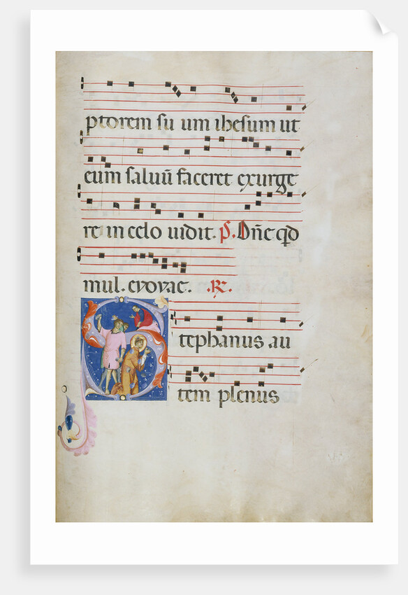 Initial S: The Stoning of Saint Stephen by Master of Gerona
