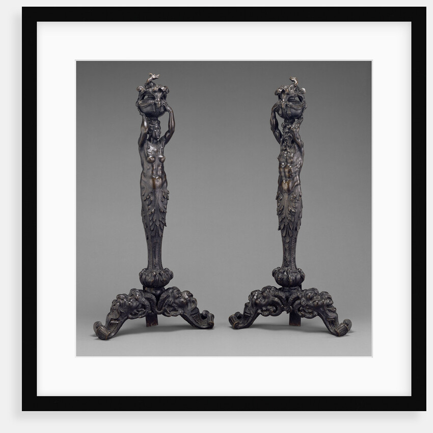 Pair of Andirons in the Form of a Female and a Male Herm by Anonymous