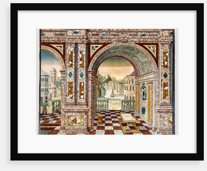 Architectural scene and frame by Wilhelm Fistulator