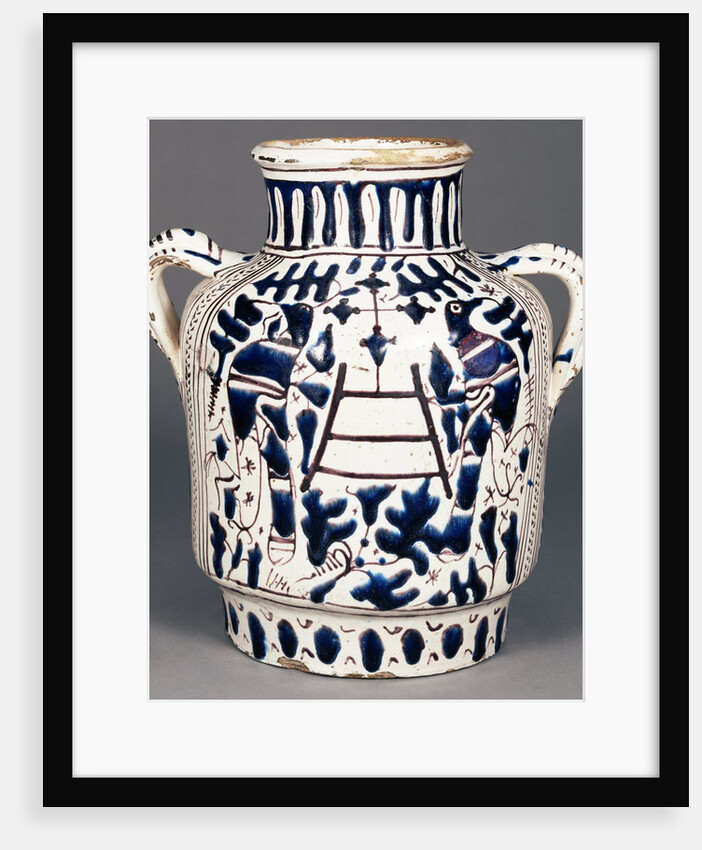 Relief-Blue Jar with Harpies and Birds by Probably Workshop of Piero di Mazzeo