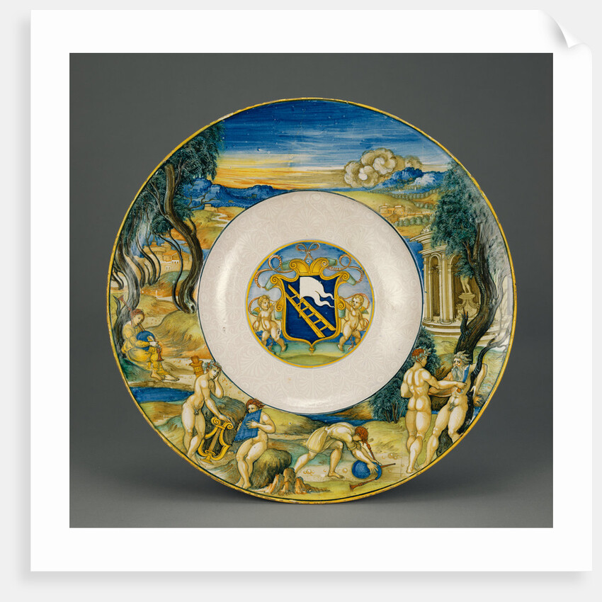 Armorial Dish with the Flaying of Marsyas by Nicola di Gabrielle Sbraghe