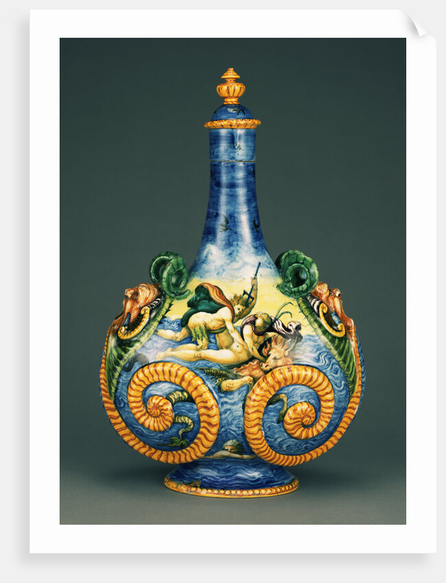 Pilgrim Flask with Marine Scenes (Fiasca da Pellegrino) by Workshop of Orazio Fontana