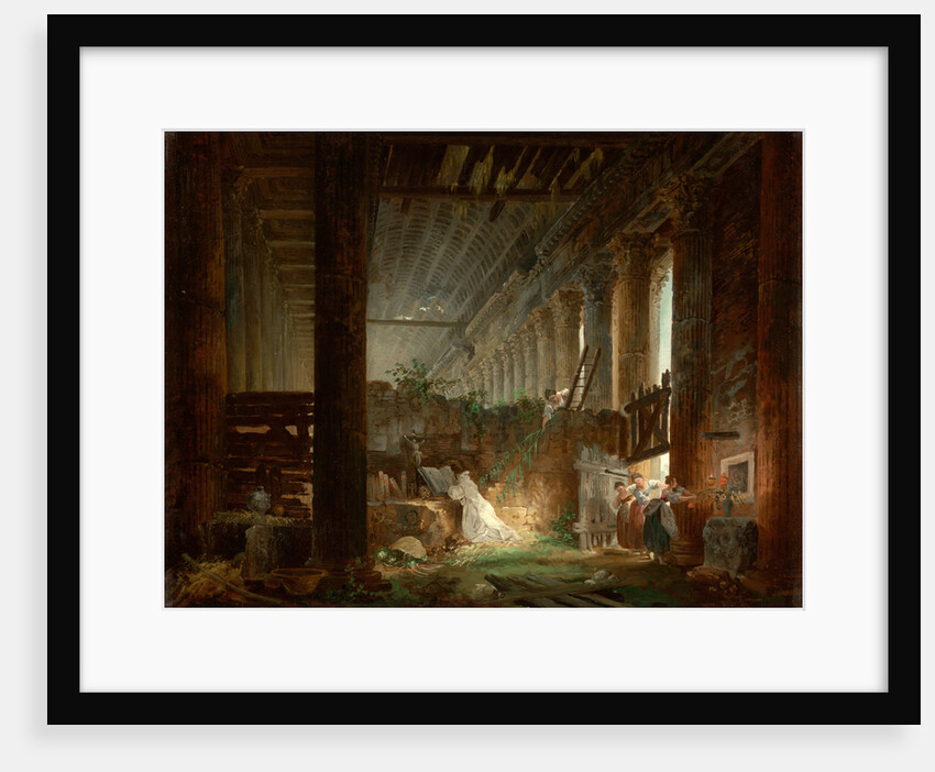A Hermit Praying in the Ruins of a Roman Temple by Hubert Robert