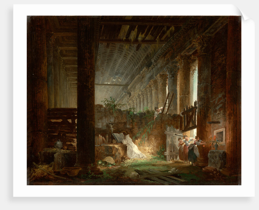 A Hermit Praying in the Ruins of a Roman Temple by Hubert Robert
