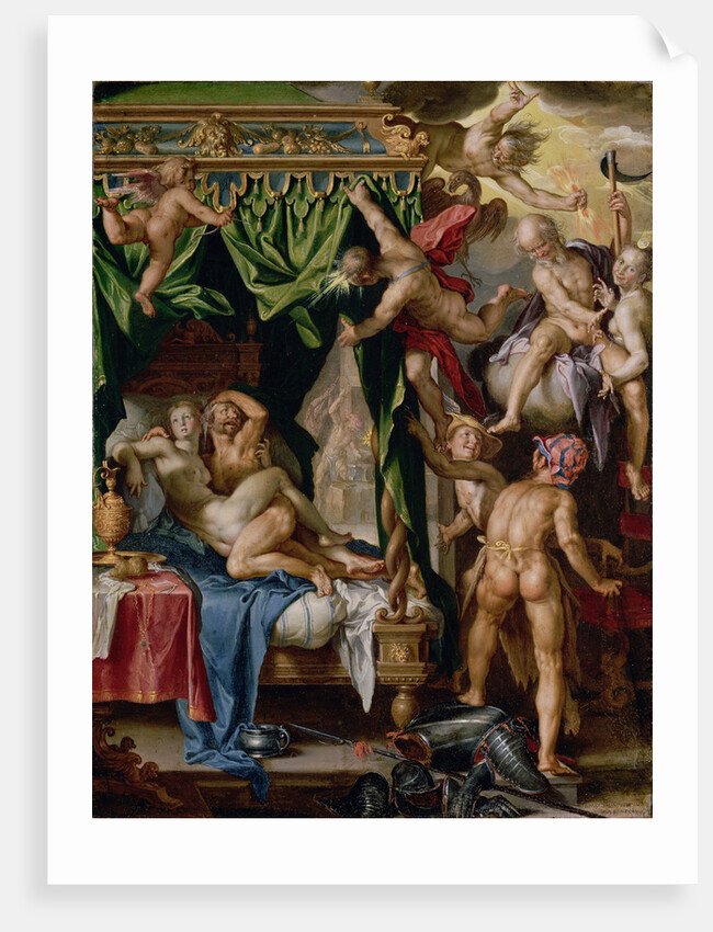 Mars and Venus Surprised by Vulcan by Joachim Anthonisz. Wtewael