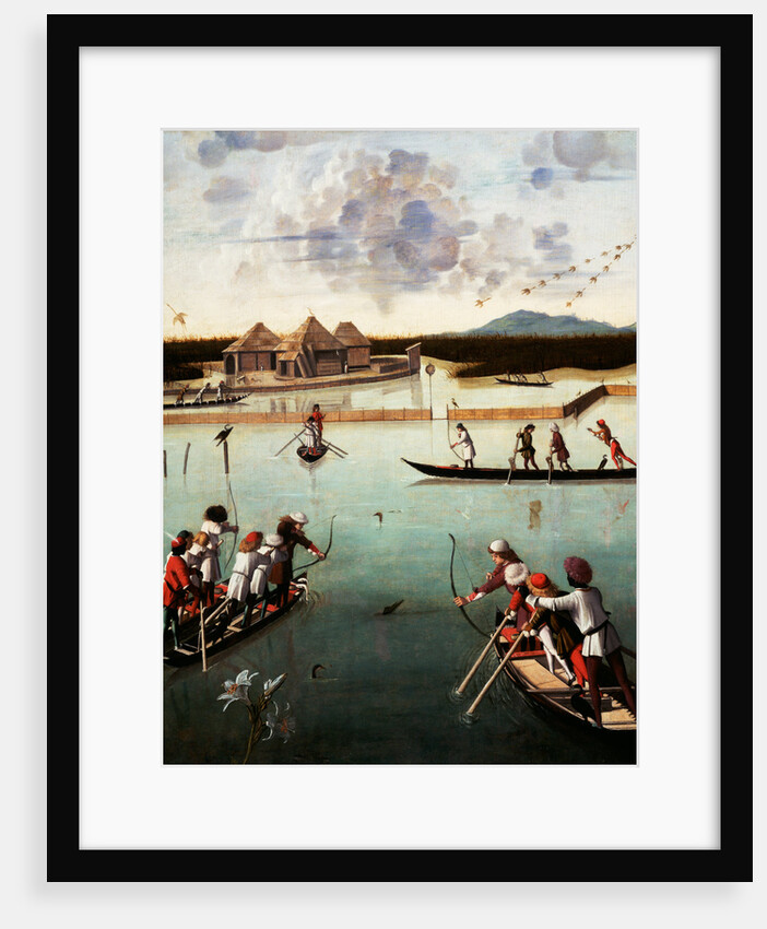 Hunting on the Lagoon (recto), Letter Rack (verso) by Vittore Carpaccio