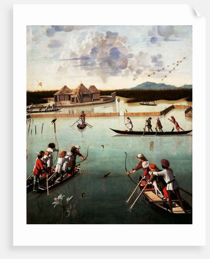 Hunting on the Lagoon (recto), Letter Rack (verso) by Vittore Carpaccio