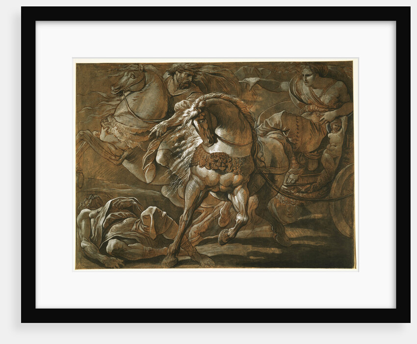Tullia about to Ride over the Body of Her Father in Her Chariot by Giuseppe Cades