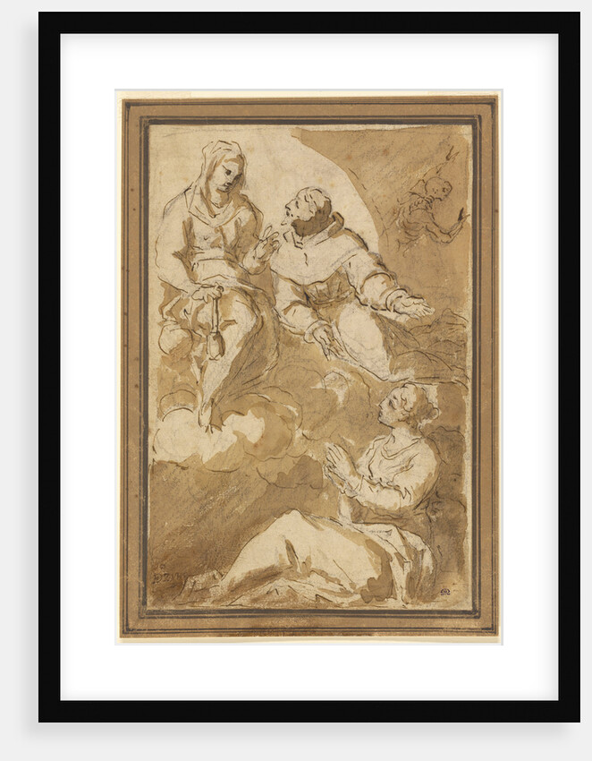 St. Francis (?) Interceding with the Virgin on behalf of a Female Saint by Juan Martín Cabezalero