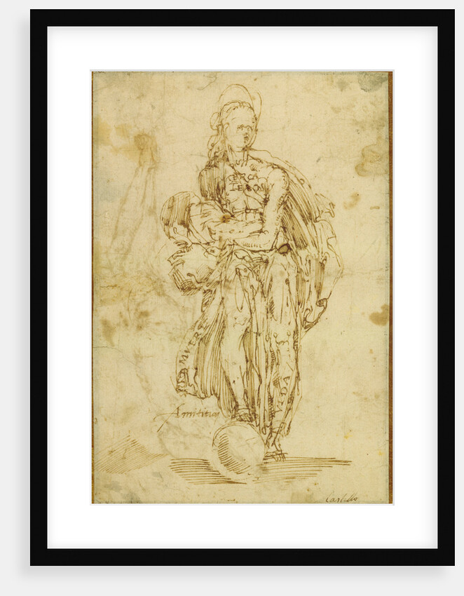Allegorical Figure of Friendship (recto), Christ on the Cross (verso) by Juan del Castillo