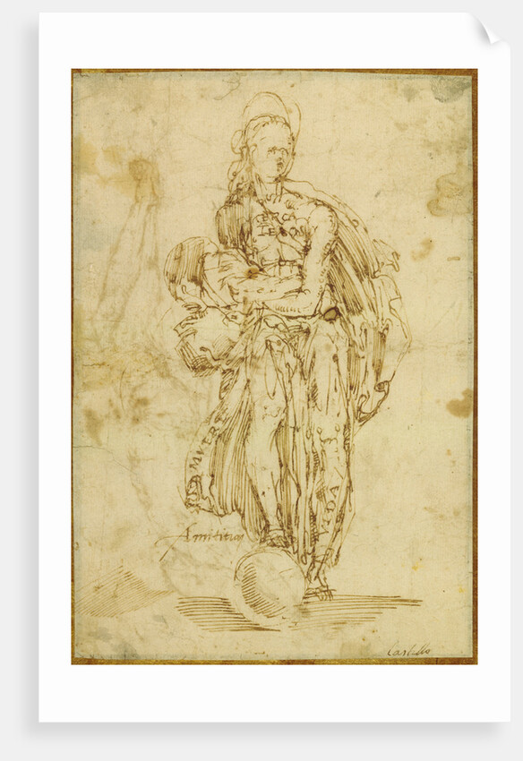 Allegorical Figure of Friendship (recto), Christ on the Cross (verso) by Juan del Castillo