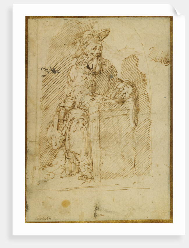 St. Jerome (recto), Kneeling Male Nude, with His Head and Shoulders Leaning Back (verso) by Juan del Castillo