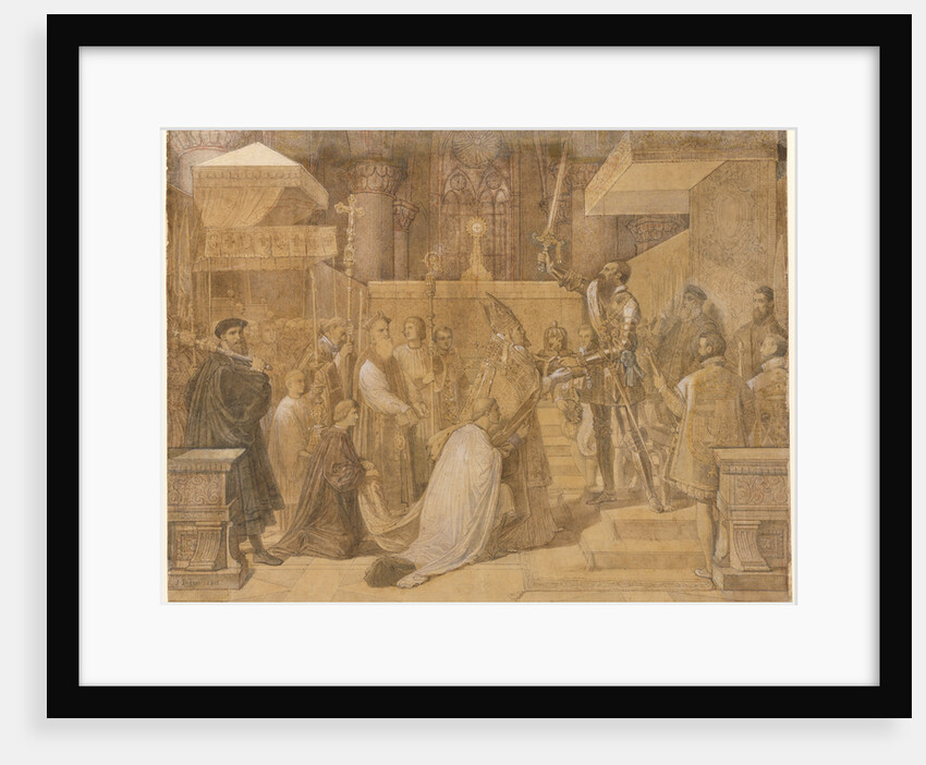 The Duke of Alba Receiving the Pope's Blessing in the Cathedral of Sainte-Gudule, Brussels by Jean-Auguste-Dominique Ingres