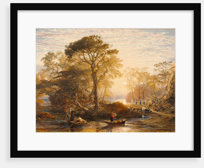 Sir Guyon with the Palmer Attending, Tempted by Phaedria to Land upon the Enchanted Islands by Samuel Palmer